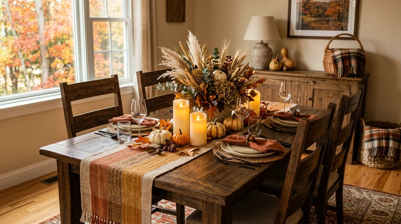 Bring richer bedding into bedrooms for cooler days inspiration for an indoor fall living space.